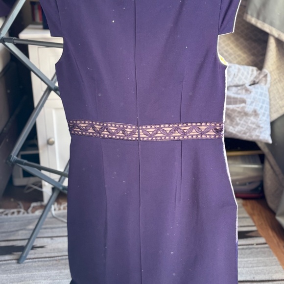 Antonio Melani Purple Lace Overlay Sheath Dress Size 4 - Picture 2 of 3